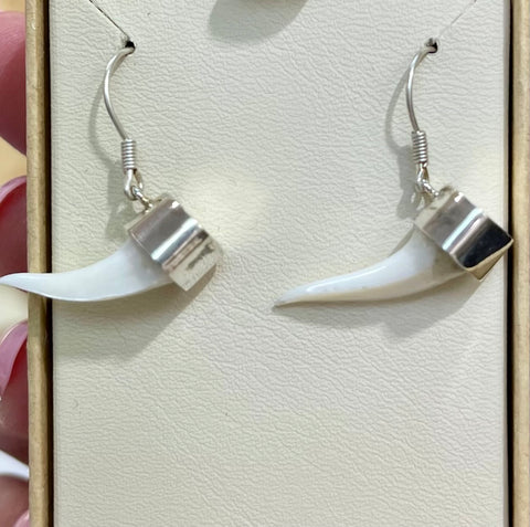 Silver Capped Mako Earrings