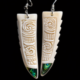Etched tooth earrings