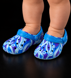 Infant Blue Purple and White Maori Slip-Ons