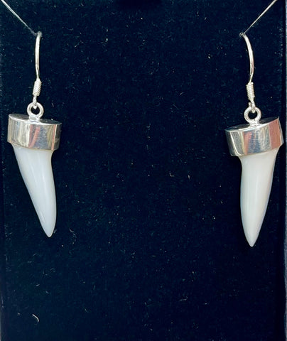 Silver Capped Mako Earrings #2