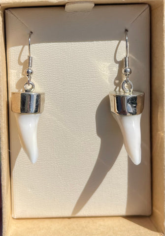 Silver Capped Mako Earrings #2