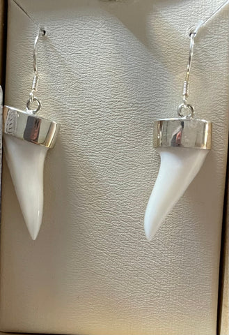 Silver Capped Mako Earrings