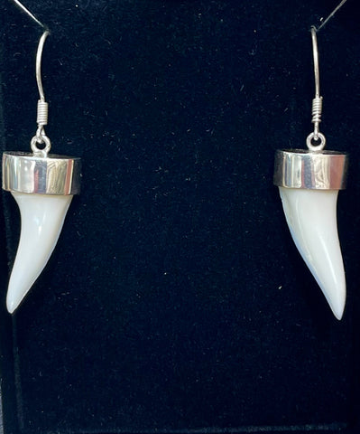 Silver Capped Mako Earrings #4