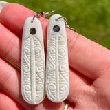 Etched drop earrings