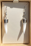 Silver Capped Mako Earrings #1