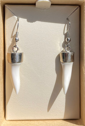 Silver Capped Mako Earrings #1