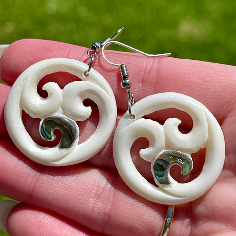 Etched koru earrings