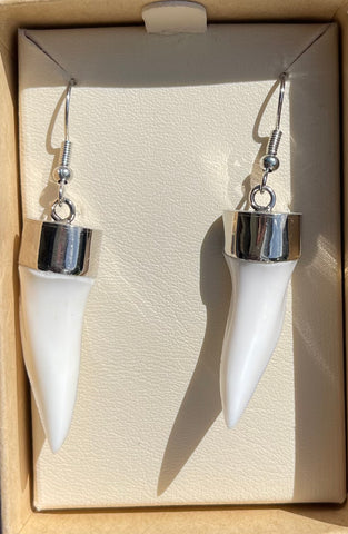 Silver Capped Mako Earrings #3
