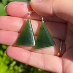 Pounamu triangle earrings