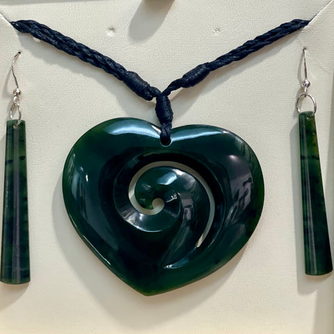 Pounamu Heart Set Large