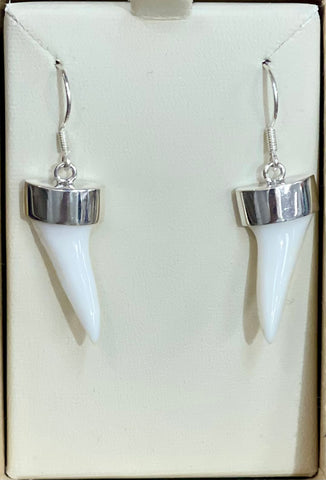 Silver Capped Mako Earrings #1