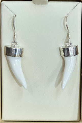 Silver Capped Mako Earrings #4