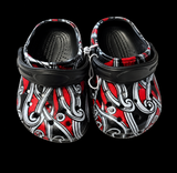 Toddlers Black Red and White Maori Slip-Ons