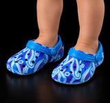 Toddlers Blue Purple and White Maori Slip-Ons