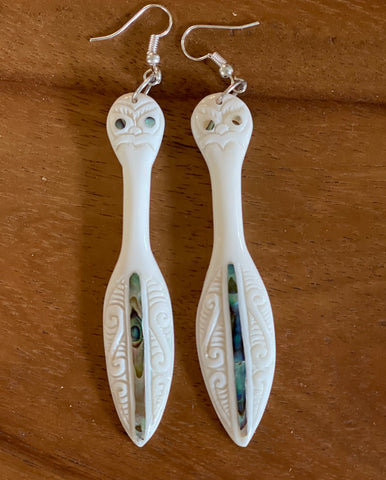 Etched paddle earrings