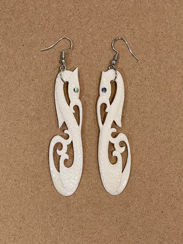 Etched manaia earrings