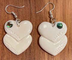 Etched heart earrings