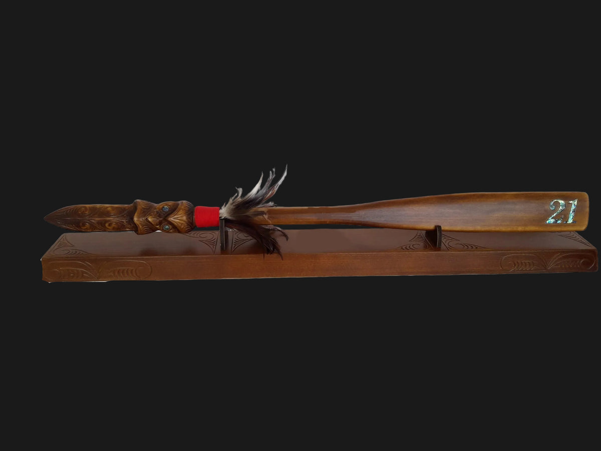 21st Taiaha on stand – The Maori Shop